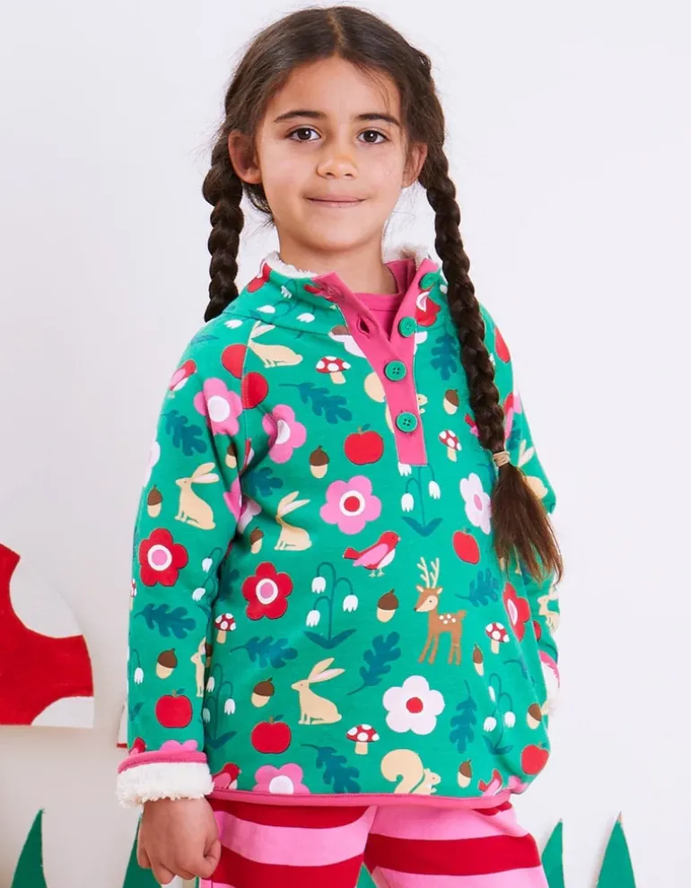 Organic Forest Adventure Print Cosy Fleece Sweatshirt