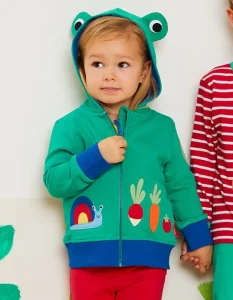 Organic Frog Applique Hoodie