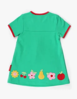 Organic Fruit Flower Applique T-Shirt Dress