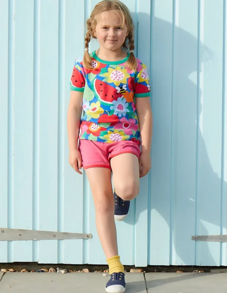 Organic Fruit Flower Print T-Shirt