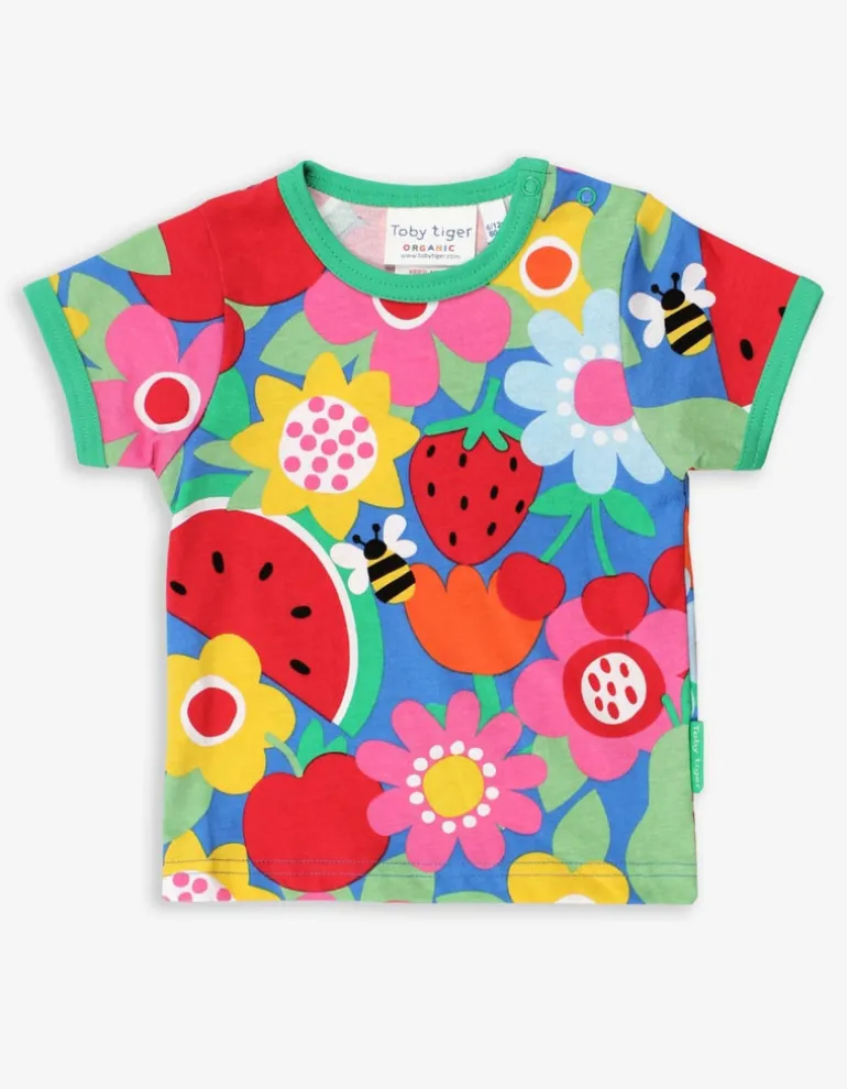 Organic Fruit Flower Print T-Shirt