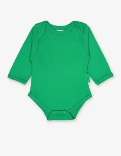 Organic Green Basic Long-Sleeved Baby Bodysuit
