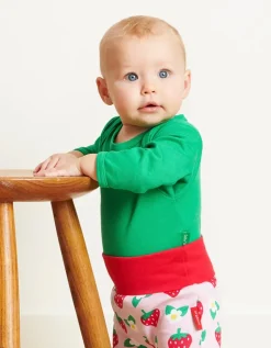 Organic Green Basic Long-Sleeved Baby Bodysuit