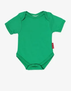 Organic Green Basic Short-Sleeved Baby Bodysuit