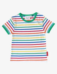 Organic Green Rainbow Stripe T-Shirt