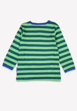 Organic Green Tonal Dinosaur Applique Long-Sleeved T-Shirt