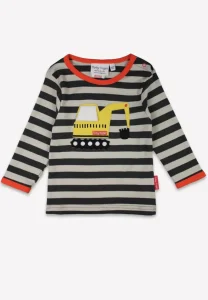 Organic Grey Digger Applique Long-Sleeved T-shirt