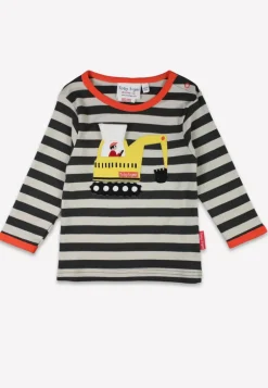 Organic Grey Digger Applique Long-Sleeved T-shirt