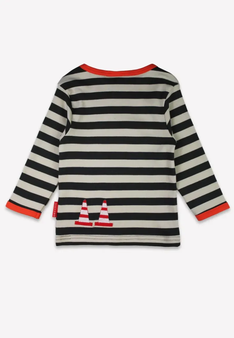 Organic Grey Digger Applique Long-Sleeved T-shirt