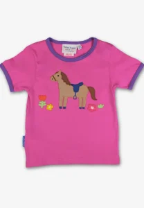 Organic Hillside Pony Applique Short Sleeved T-Shirt