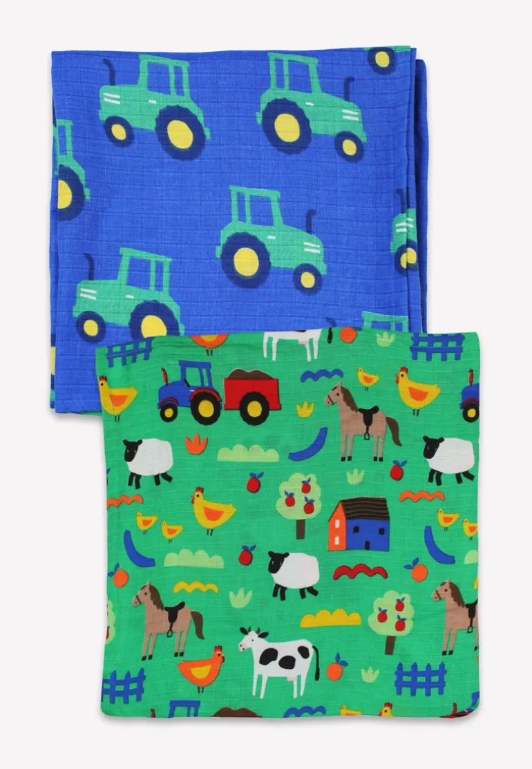 Organic Hillside Print 2 Pack Muslins