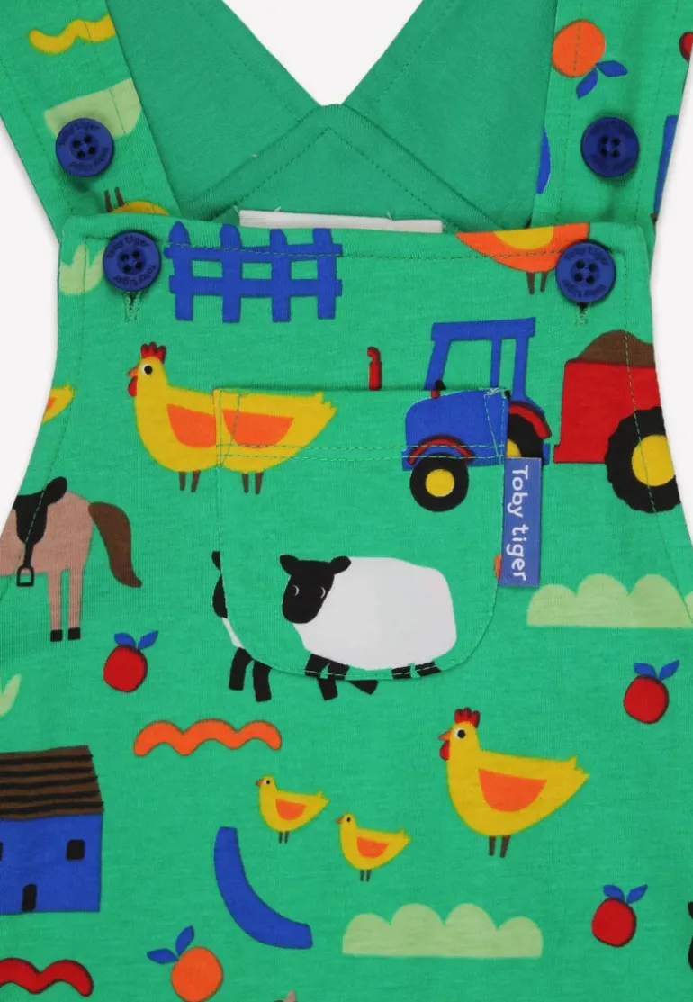 Organic Hillside Print Dungarees