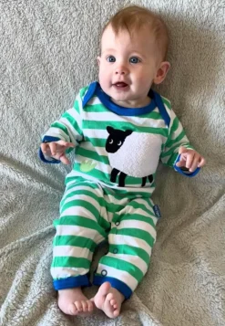 Organic Hillside Sheep Applique Sleepsuit