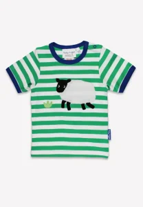 Organic Hillside Sheep Applique Short Sleeved T-Shirt