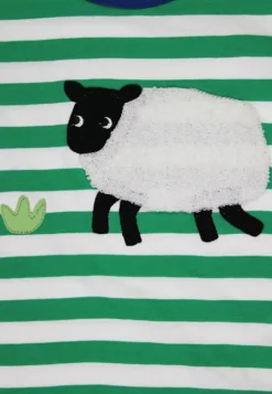 Organic Hillside Sheep Applique Short Sleeved T-Shirt