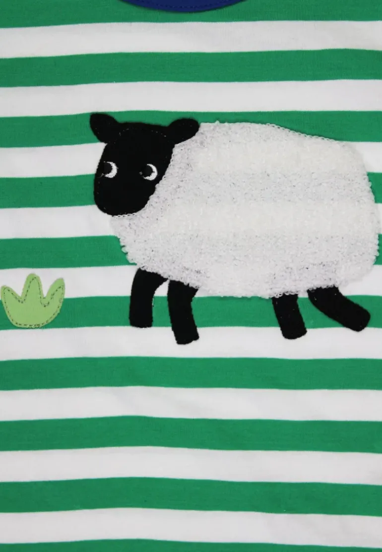 Organic Hillside Sheep Applique Short Sleeved T-Shirt