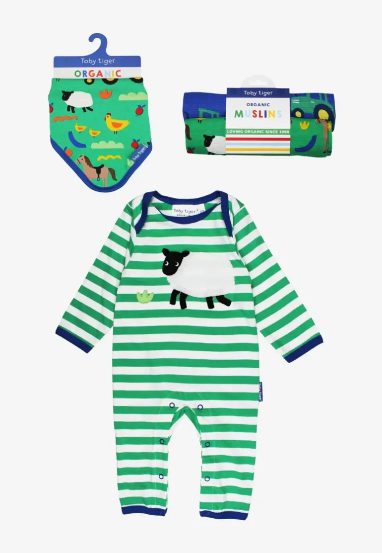 Organic Hillside Sheep Applique Baby Bundle