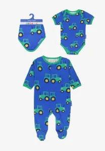 Organic Hillside Tractor Print Baby Bundle