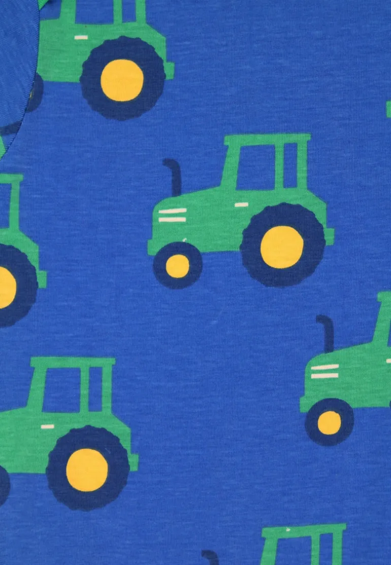Organic Hillside Tractor Print Sleepsuit