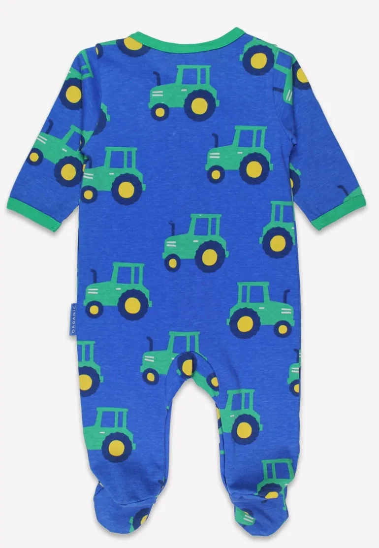 Organic Hillside Tractor Print Sleepsuit