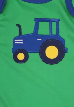 Organic Hillside Tractor Applique Sleepsuit