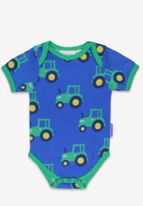 Organic Hillside Tractor Print Baby Body