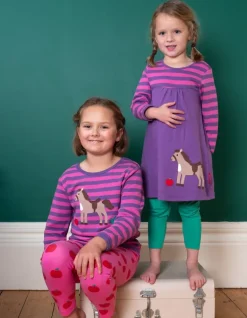 Organic Horse Applique Long-Sleeved Dress