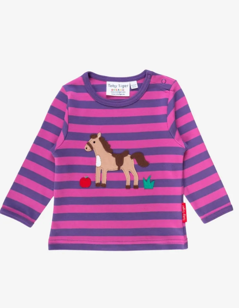 Organic Horse Applique Long-Sleeved T-Shirt