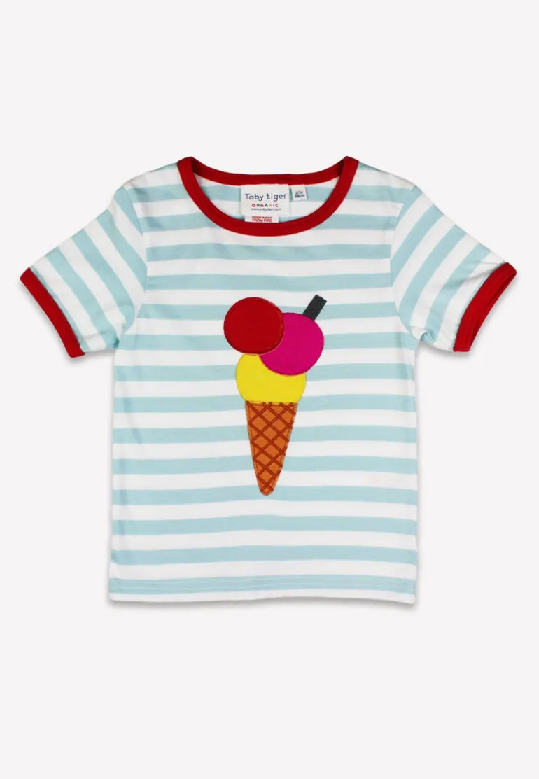 Organic Ice Cream Applique Short Sleeved T-Shirt