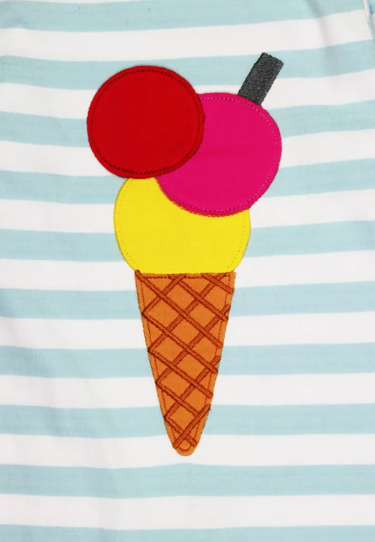 Organic Ice Cream Applique Short Sleeved T-Shirt