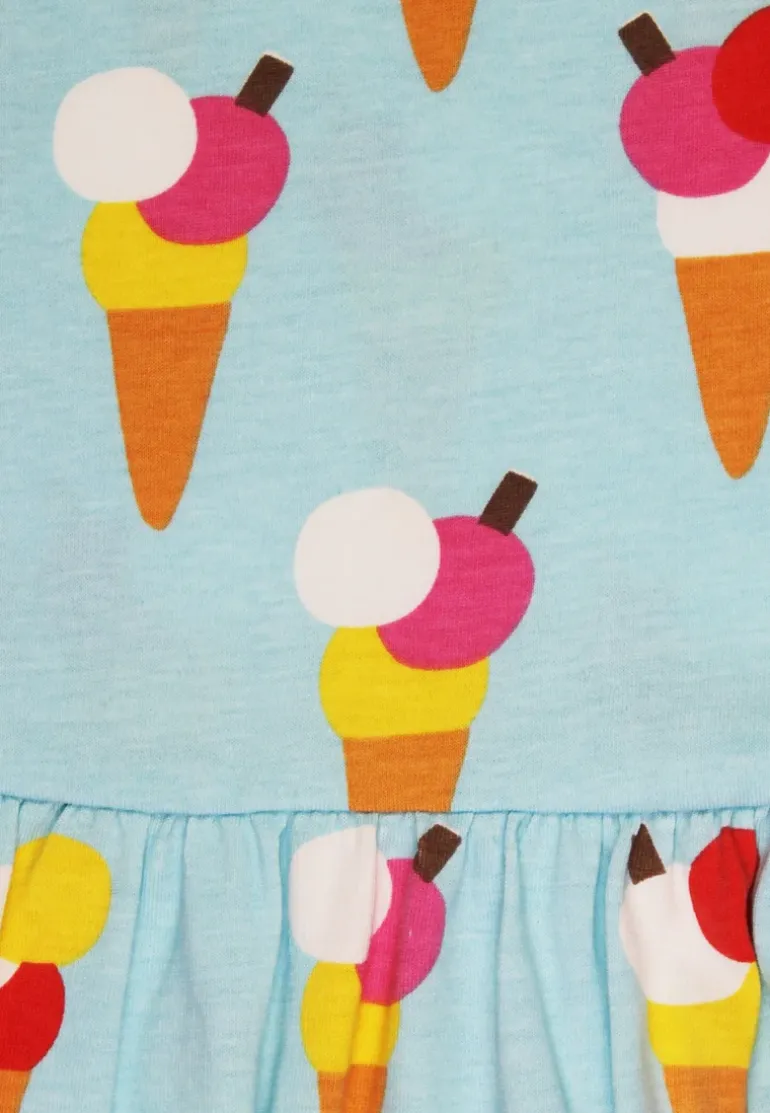 Organic Ice Cream Cones Print Summer Dress
