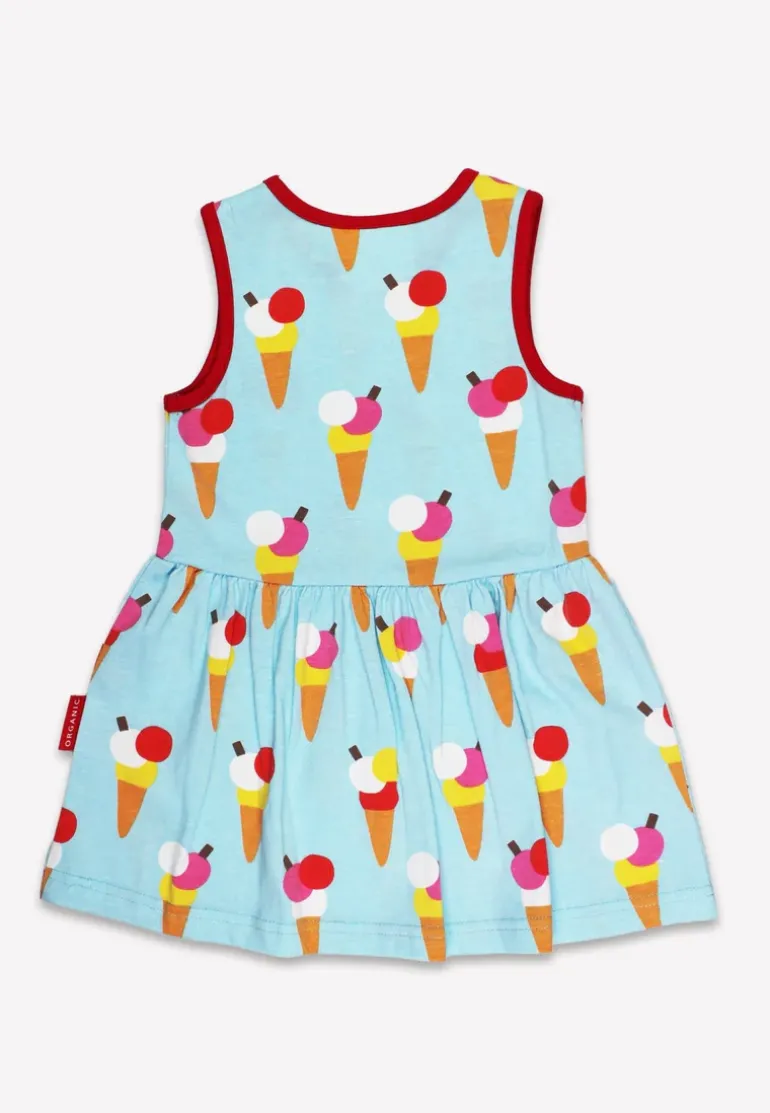 Organic Ice Cream Cones Print Summer Dress