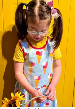 Organic Ice Cream Cones Print Summer Dress