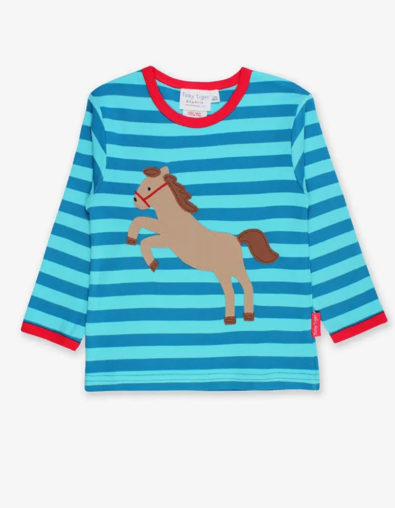 Organic Jumping Horse Applique T-Shirt