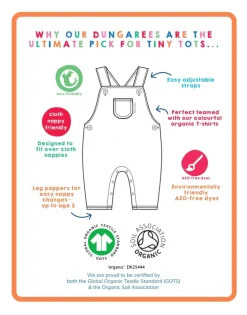 Organic Kitten Print Dungarees