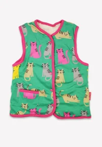 Organic Kitten Print Reversible Gilet