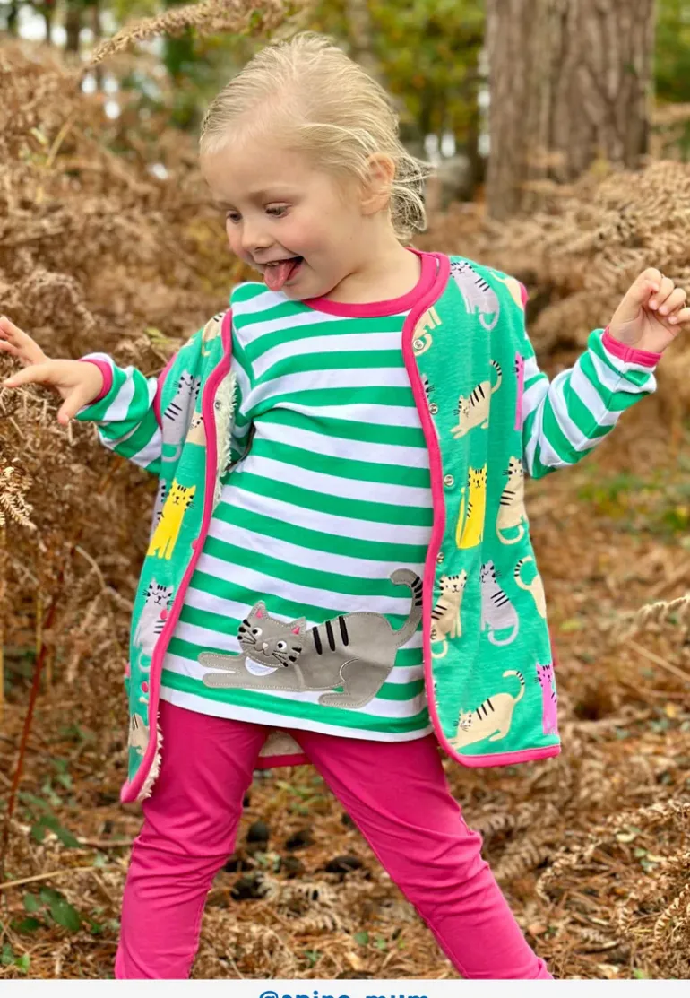 Organic Kitten Print Reversible Gilet