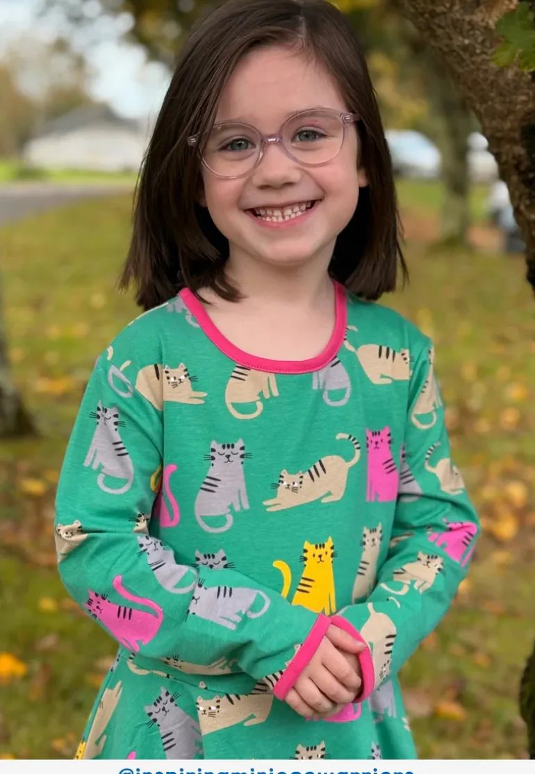 Organic Kitten Print Skater Dress