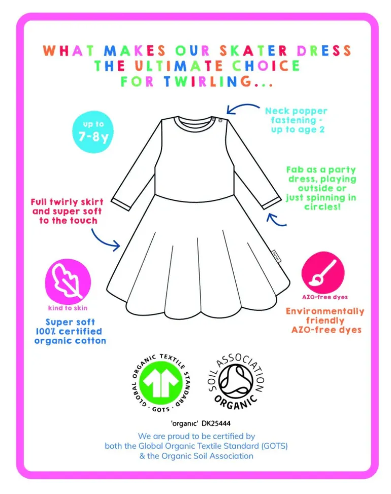 Organic Kitten Print Skater Dress