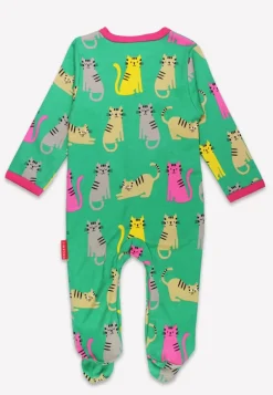 Organic Kitten Print Sleepsuit
