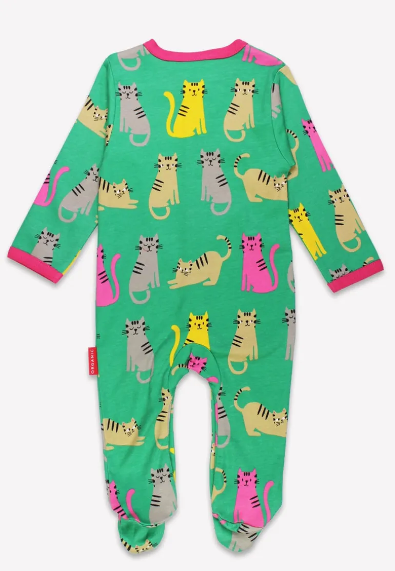 Organic Kitten Print Sleepsuit