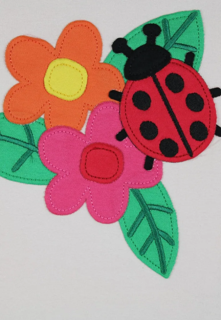 Organic Ladybird Applique Short Sleeved T-Shirt