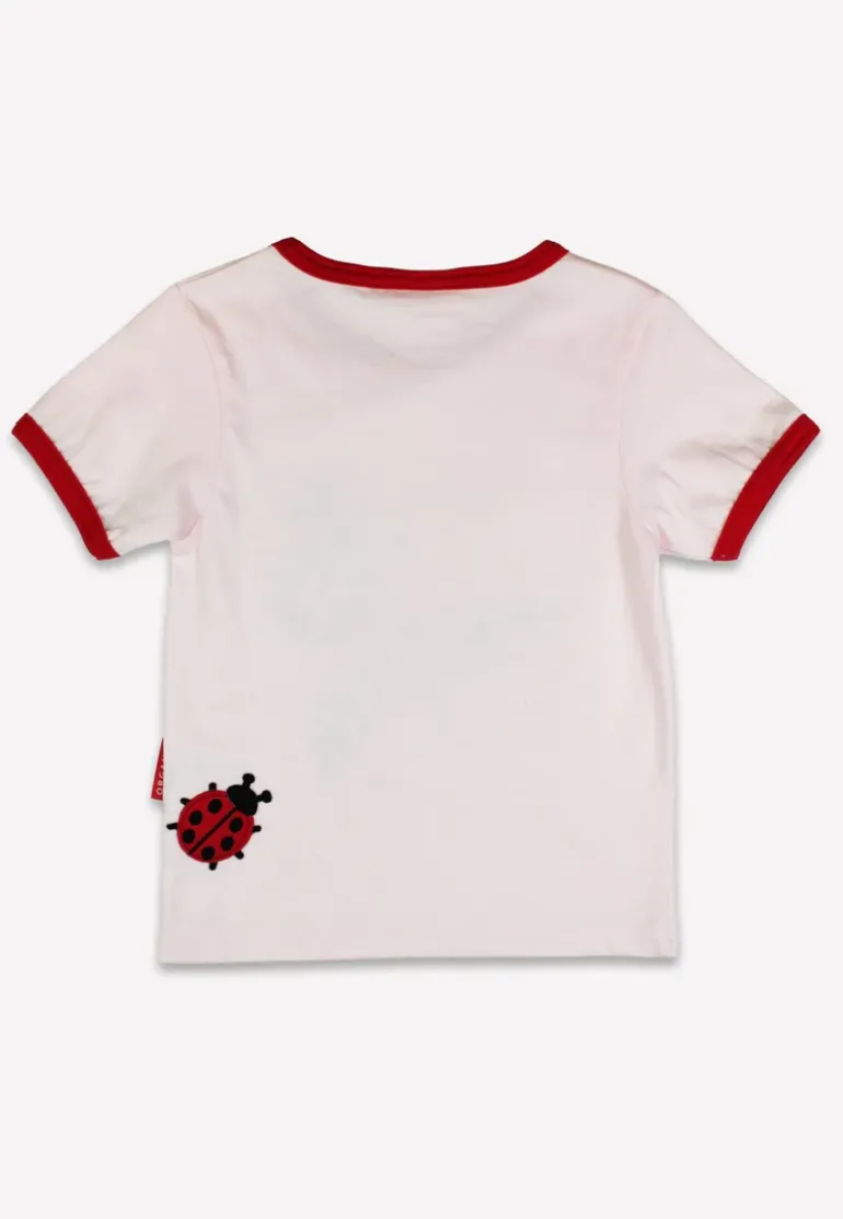 Organic Ladybird Applique Short Sleeved T-Shirt