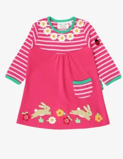 Organic Leaping Bunny Applique T-Shirt Dress