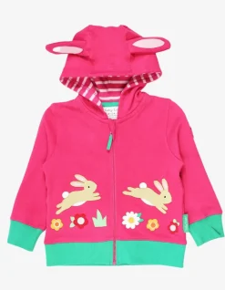 Organic Leaping Bunny Applique Hoodie