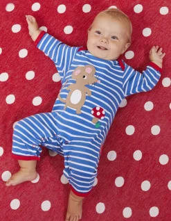 Organic Mouse and Mushroom Applique Sleepsuit