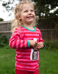 Organic Mouse and Mushroom Applique Long-Sleeved T-Shirt