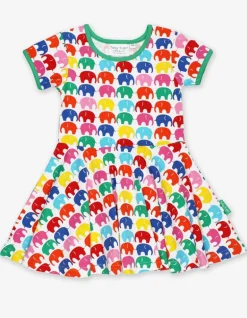 Organic Multi Elly Print Skater Dress