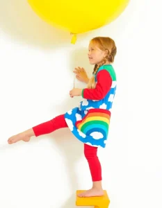Organic Multi Rainbow Applique Dress