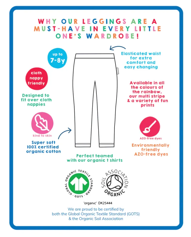 Organic Multi Rainbow Leggings